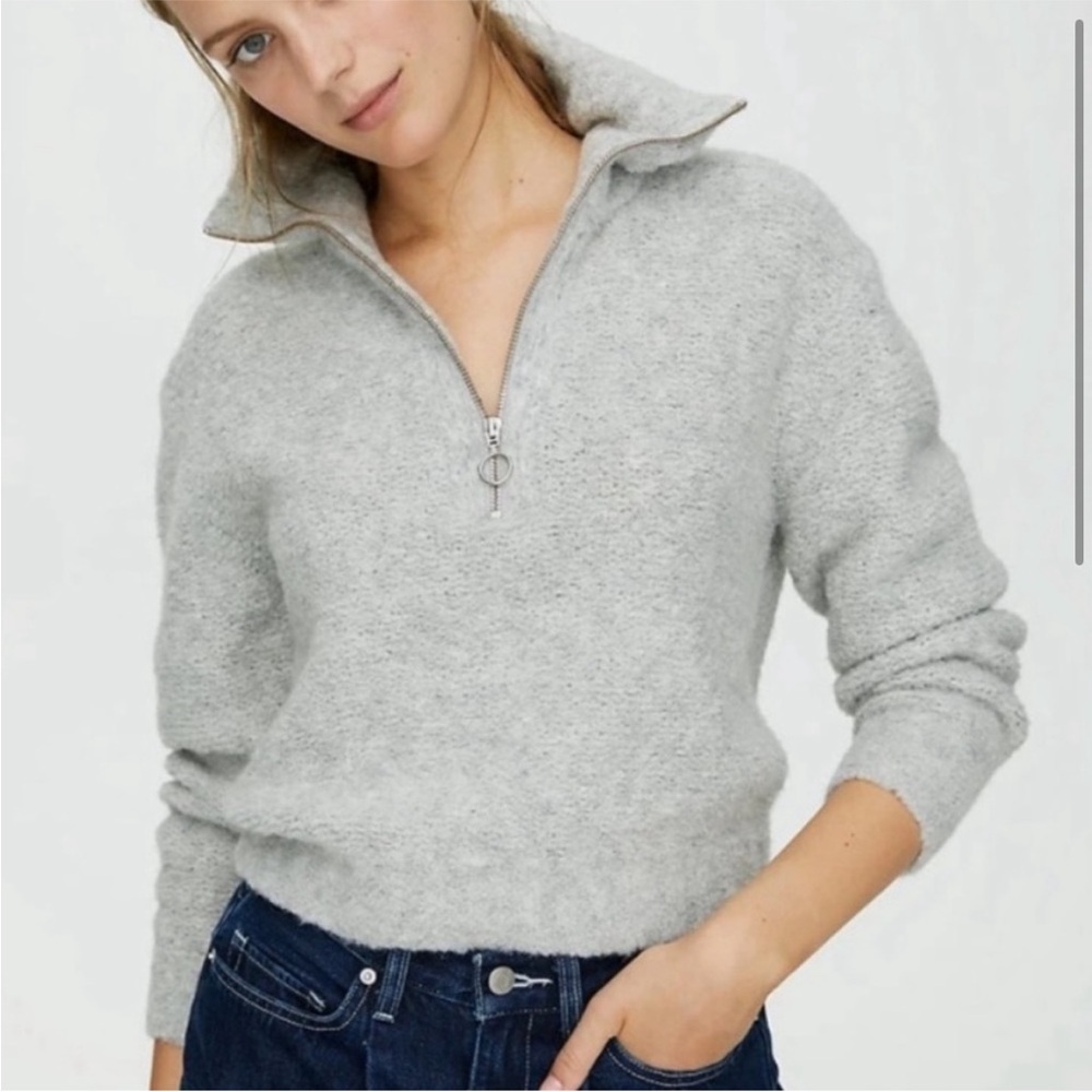 Aritzia Wilfred Free | half zip gwyneth sweater | grey | XS